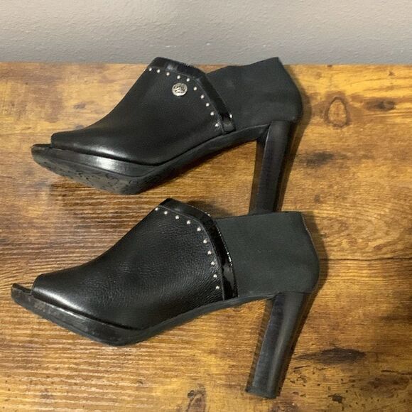 Brighton Vixon Chunky Black Slip On Heels Size 8 - Picture 5 of 8